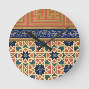 Arabic decorative designs (colour litho) round clock