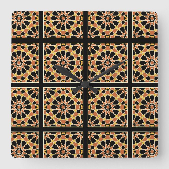 Arabic Design #3 at Emporio Moffa Square Wall Clock (Front)