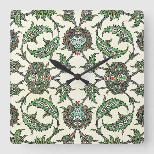 Arabic Design #5 at Emporio Moffa Square Wall Clock (Front)