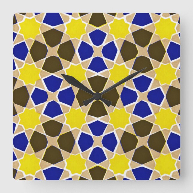 Arabic Design #8 at Emporio Moffa Square Wall Clock (Front)