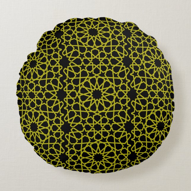 Arabic Fabric Home Pattern Print Round Cushion (Front)