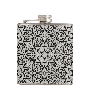 Arabic floral pattern hip flask