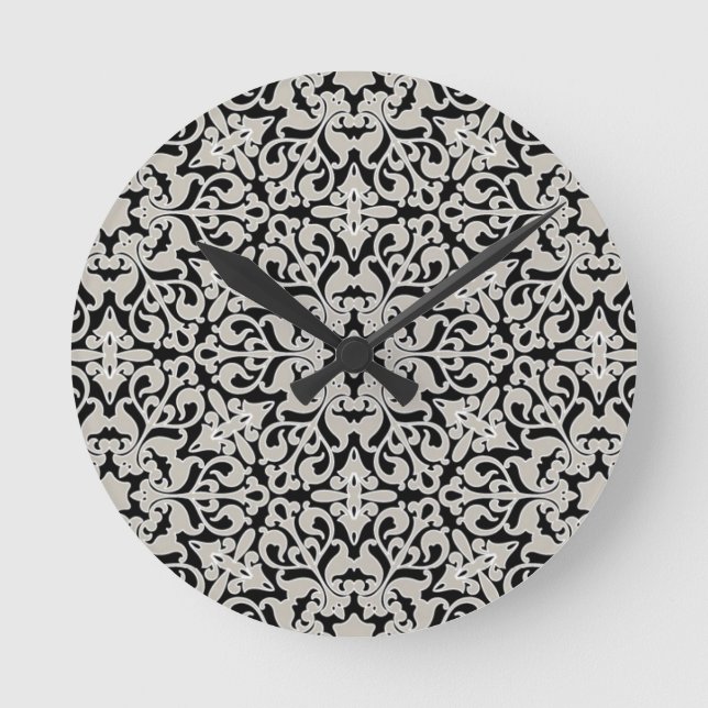 Arabic floral pattern round clock (Front)