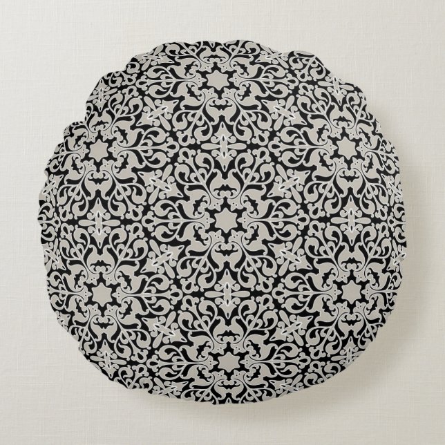 Arabic floral pattern round cushion (Front)