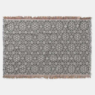 Arabic floral pattern throw blanket