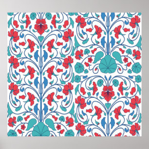 Arabic floral seamless vintage pattern. poster