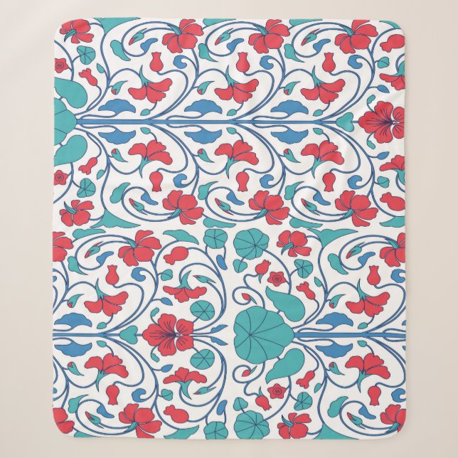 Arabic floral seamless vintage pattern. sherpa blanket (Front)