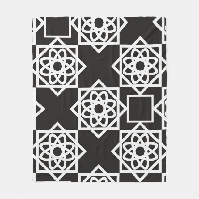 Arabic geometric pattern. Art decor. Islam. Flower Fleece Blanket (Front)