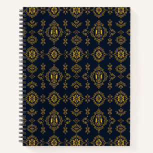 Arabic Lantern Filigree Amber Blue Notebook