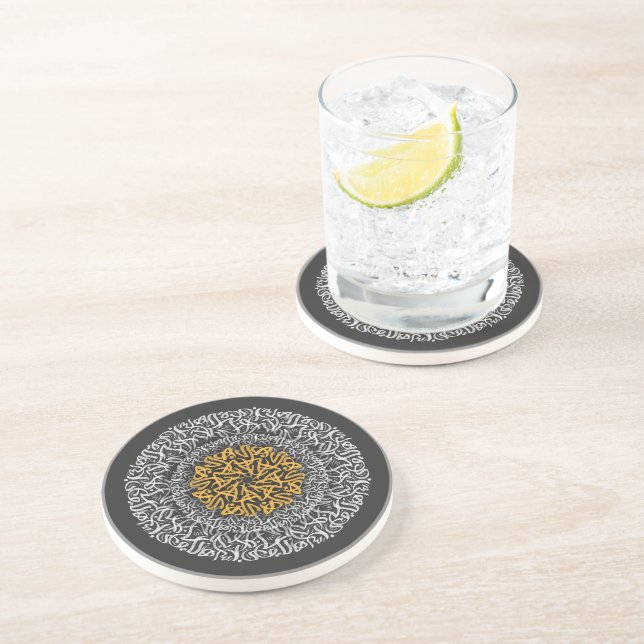 arabic letters 3d art block  coaster (Side)