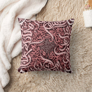 Arabic Letters rose Cushion