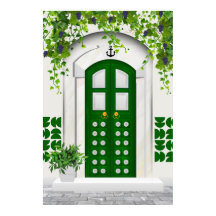 Arabic Libyan Old Green Door Wall Art