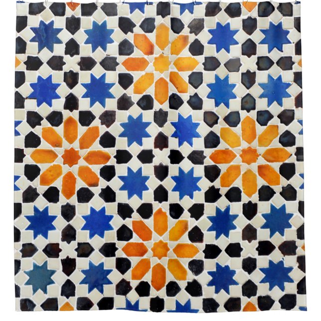 Arabic mosaic of tiles in Moroccan style, decorati Shower Curtain (Front)