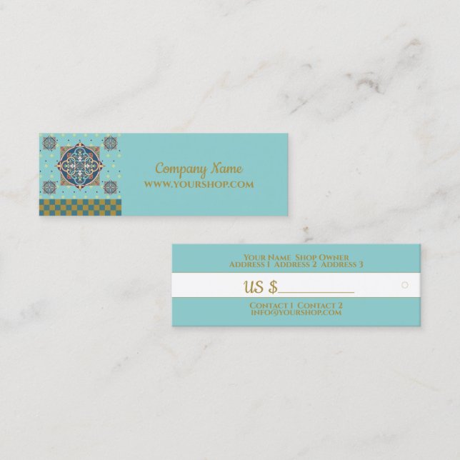 Arabic Pattern - Price Tag, Business Card (Front/Back)
