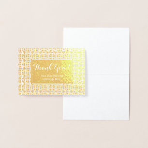 Arabic Personalised Real Gold Foil Thank you Card