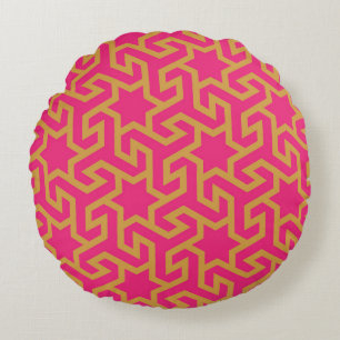 Arabic Star Shaped Pattern Round Cushion