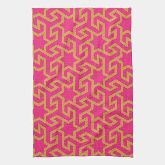 Arabic Star Shaped Pattern Tea Towel (Vertical)