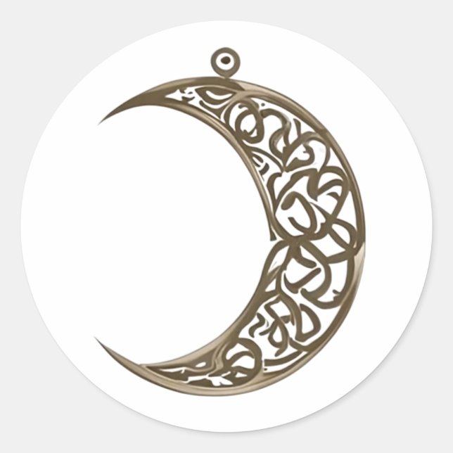 arabic style classic round sticker (Front)