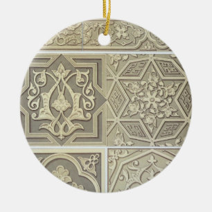 Arabic tile designs (colour litho) ceramic tree decoration