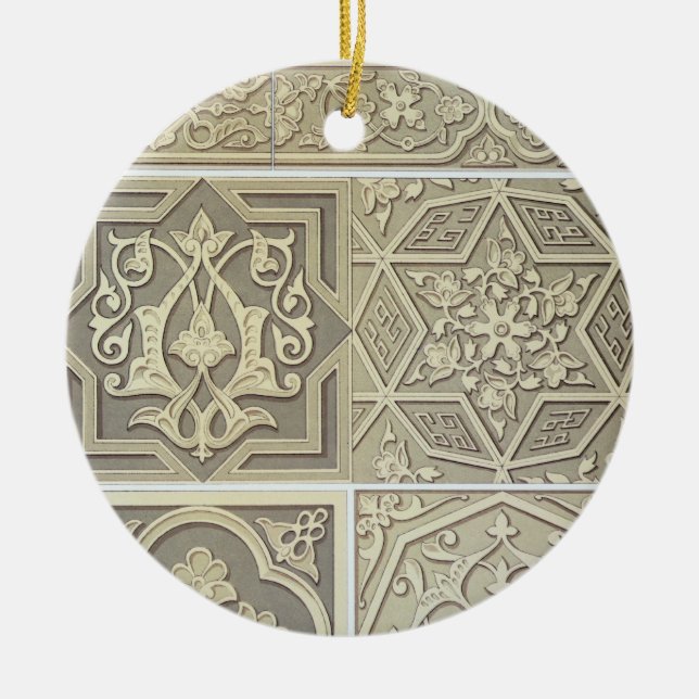 Arabic tile designs (colour litho) ceramic tree decoration (Front)