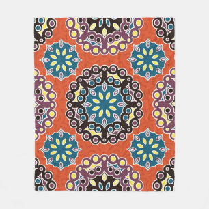 Arabic tile, vintage patchwork pattern. fleece blanket