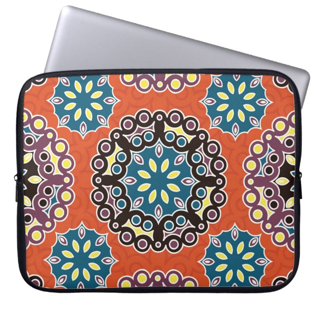 Arabic tile, vintage patchwork pattern. laptop sleeve (Front)