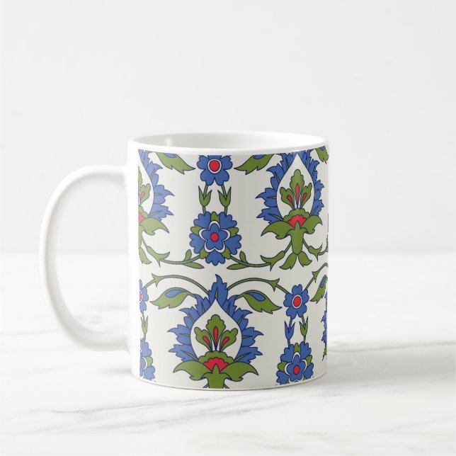 Arabic Traditional: Iznik Tile Seamless. Coffee Mug (Left)