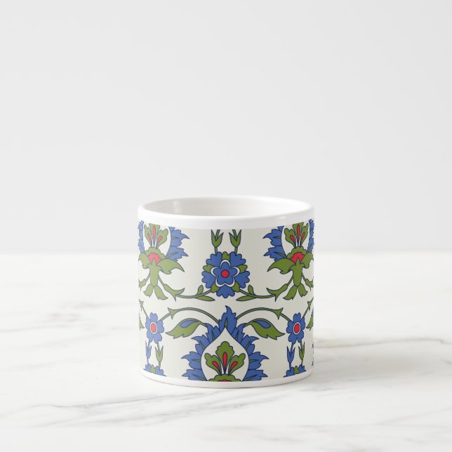 Arabic Traditional: Iznik Tile Seamless. Espresso Cup (Front)