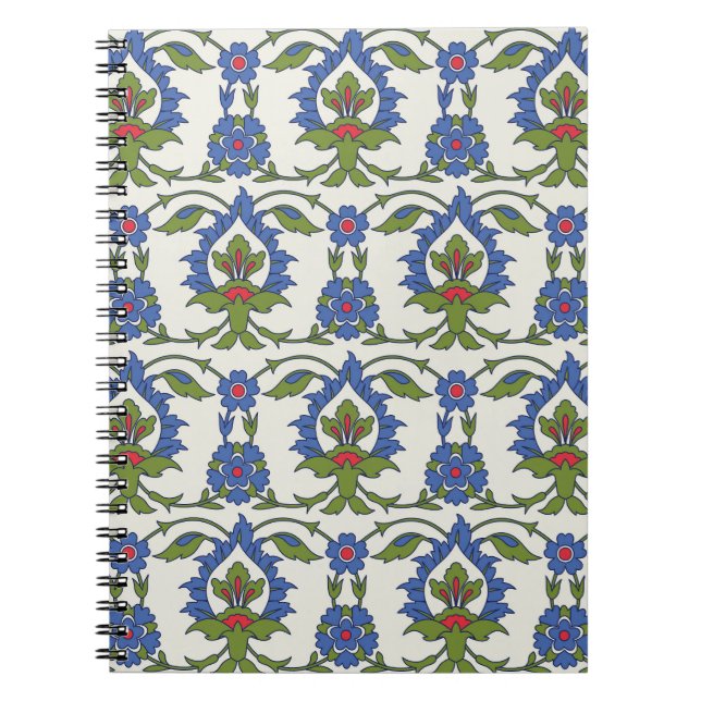 Arabic Traditional: Iznik Tile Seamless. Notebook (Front)