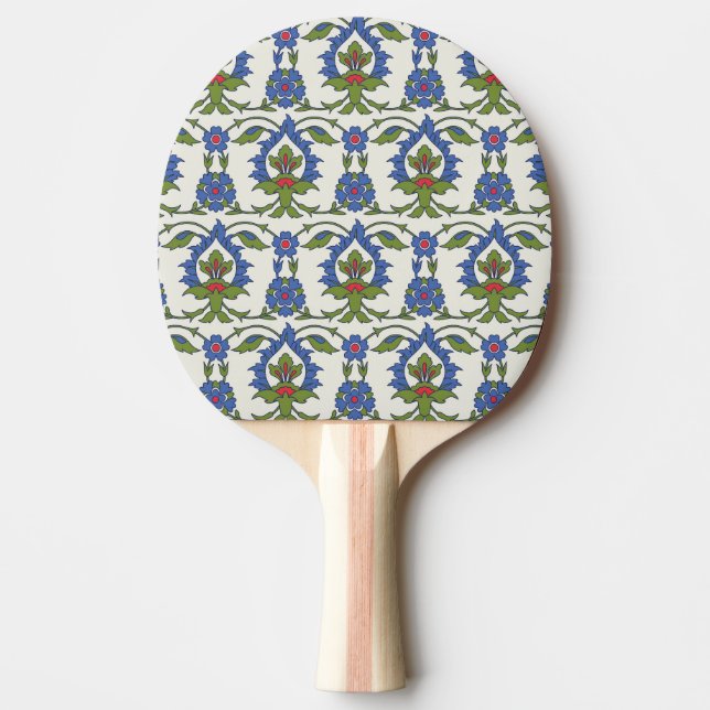 Arabic Traditional: Iznik Tile Seamless. Ping Pong Paddle (Front)