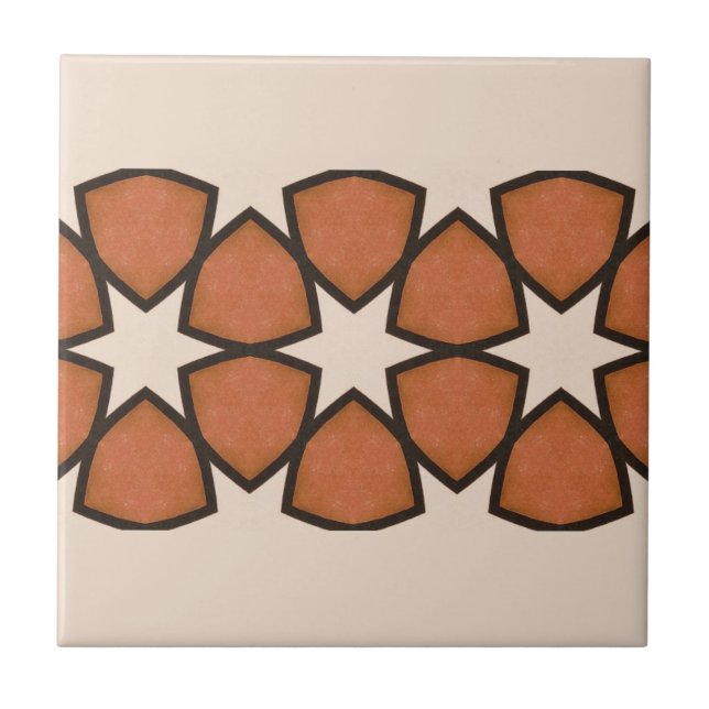 Arabic Warm Toned Patterned Geometric Vintage Tile (Front)