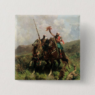 Arabs with a Falcon 15 Cm Square Badge