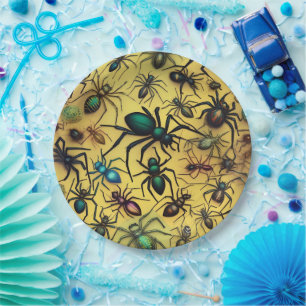 Arachnid Lovers Creepy Crawly Spiders, Paper Plate