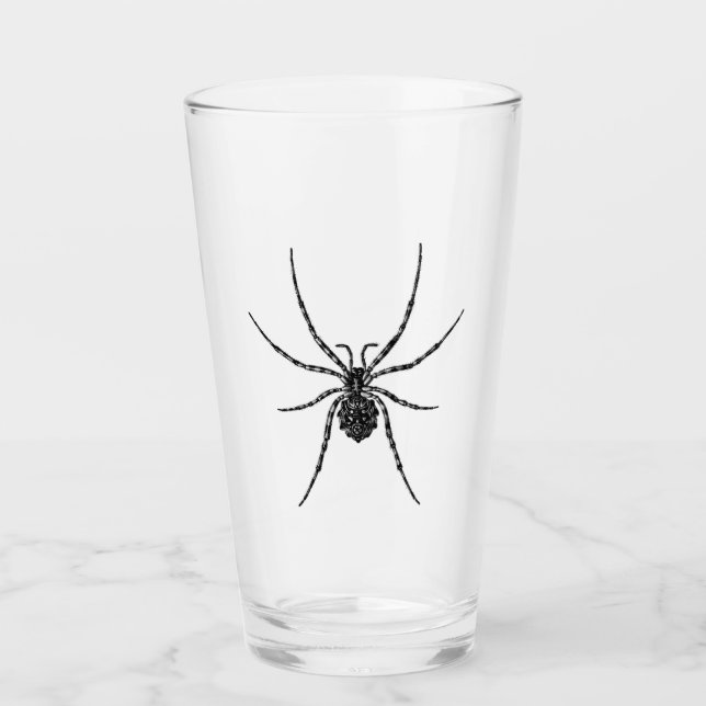 “Arachnid” Simply Spooky B&W Pint Glass (Front)