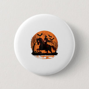 arafed knight on a horse with a pumpkin on his hea 6 cm round badge