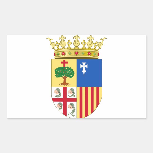 Aragon Coat of Arms (Spain) Rectangular Sticker (Front)