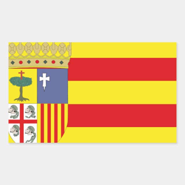 Aragon Flag Rectangular Sticker (Front)