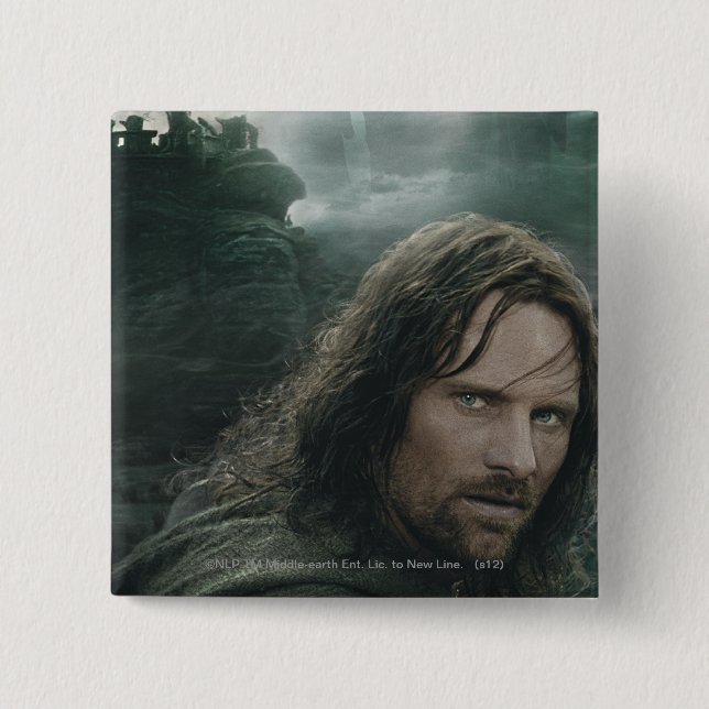 Aragorn and Ringwraiths 15 Cm Square Badge (Front)