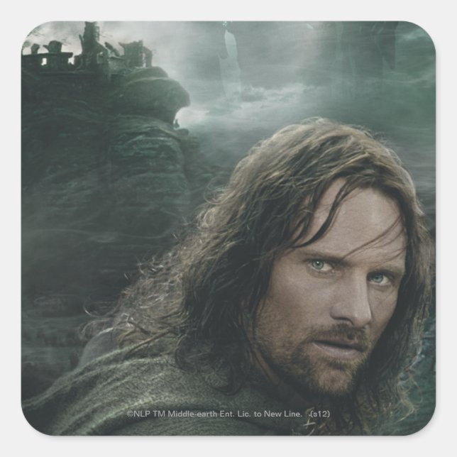 Aragorn and Ringwraiths Square Sticker (Front)