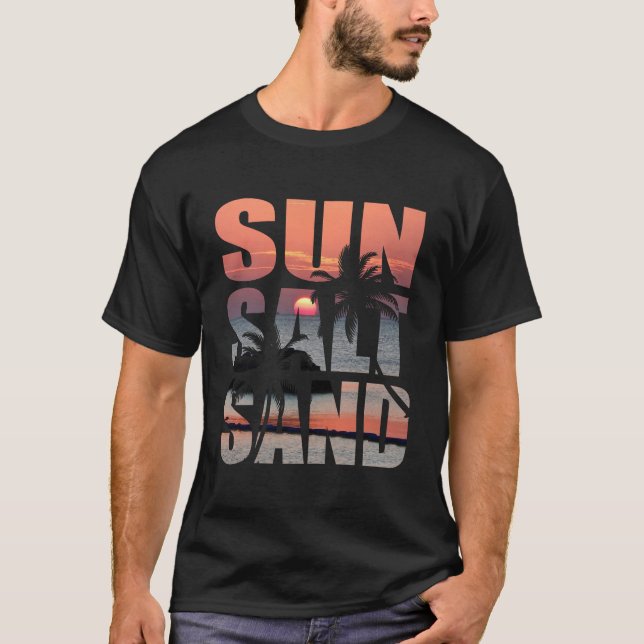 Araha Beach, Okinawa Sunset, Men's Basic T-Shirt (Front)