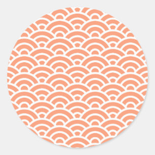 ARAISYU 49 Seigaiha Waves - Energetic Ver. Classic Round Sticker