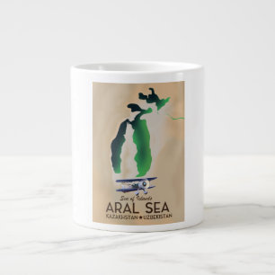 Aral Sea Travel poster map Large Coffee Mug