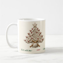 Aran Cable Knit Christmas Tree, Personalised