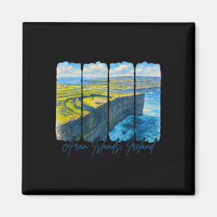 Aran Islands Ireland Traveling Trip Brushstroke Ar Magnet