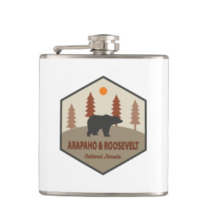 Arapaho And Roosevelt National Forests Bear Hip Flask