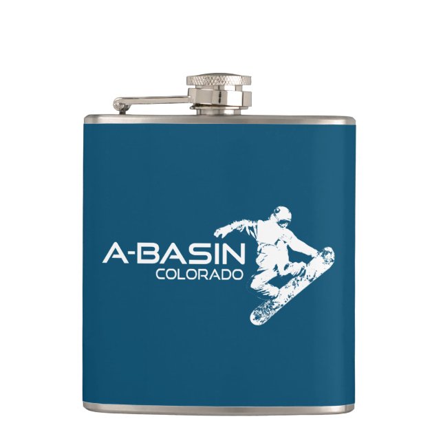 Arapahoe Basin Colorado Snowboarder Hip Flask (Front)
