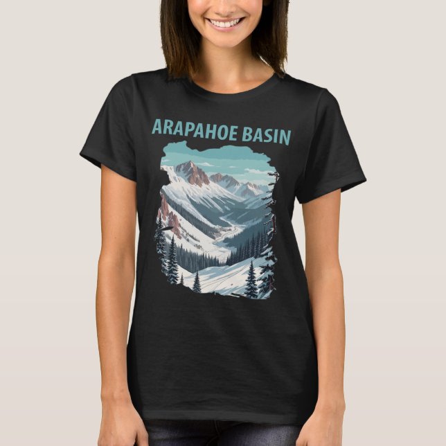 Arapahoe Basin Peaks Snowy Travel T-Shirt (Front)