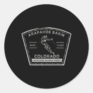 Arapahoe Sin Colorado Long Sleeve Snow Skiing Long Classic Round Sticker