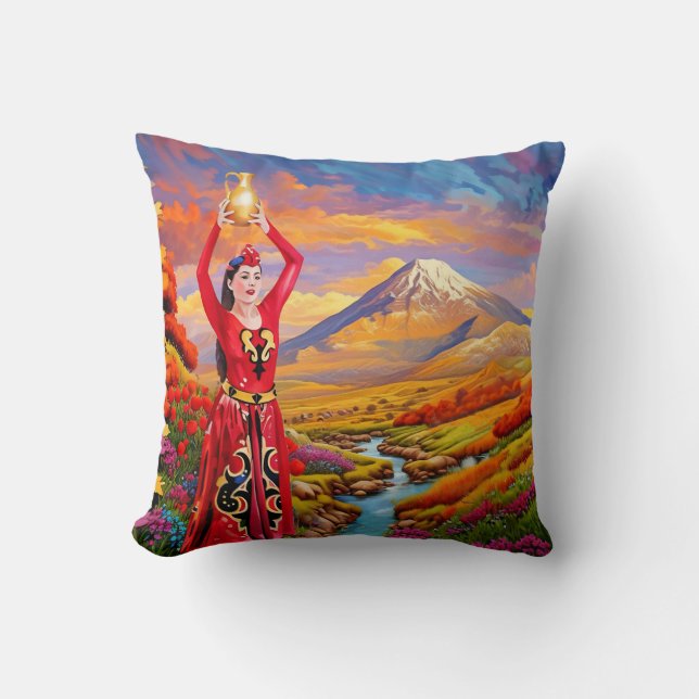 Ararat in Colour Throw Pillow (Front)