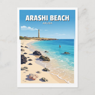 Arashi Beach Noord Aruba Travel Keepsake Postcard
